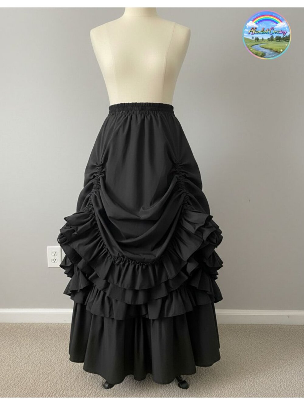 Victorian Gothic High Waist Ruffle Skirt